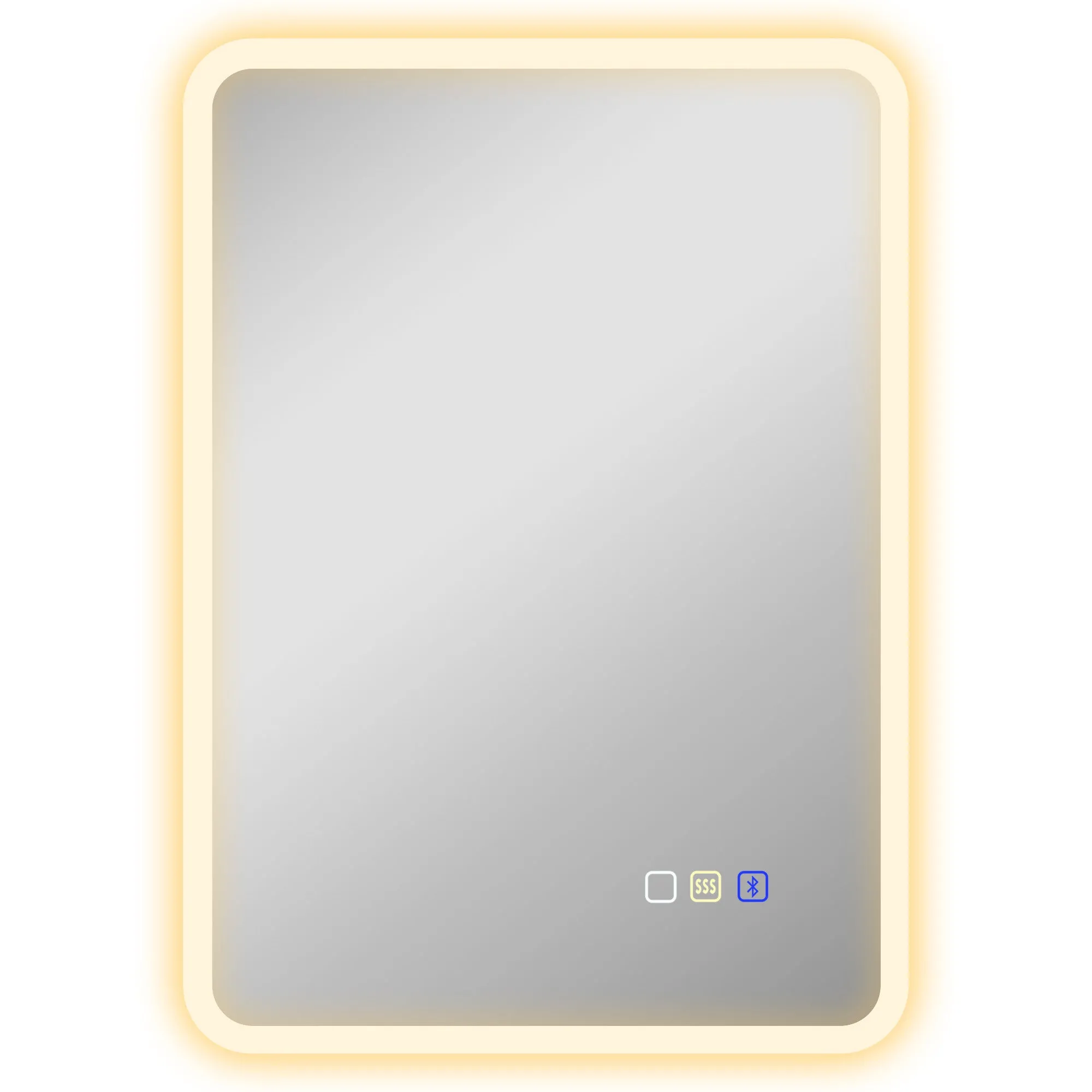 Wall Mounted 50 x 70 cm Backlit Illuminated LED Bathroom Mirror with Bluetooth Silver Tone
