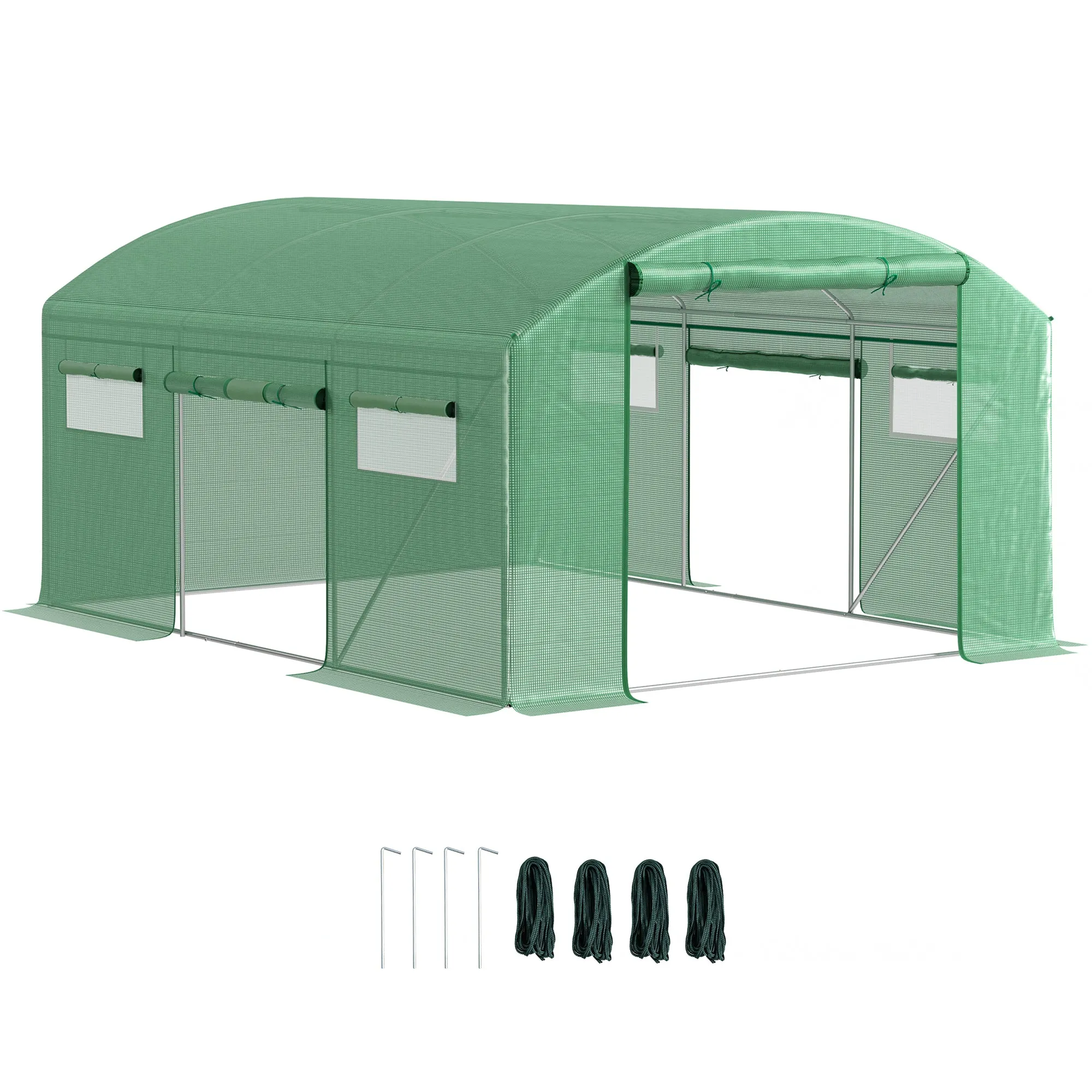 Walk-In Polytunnel Greenhouse 13 x 9.8ft Green