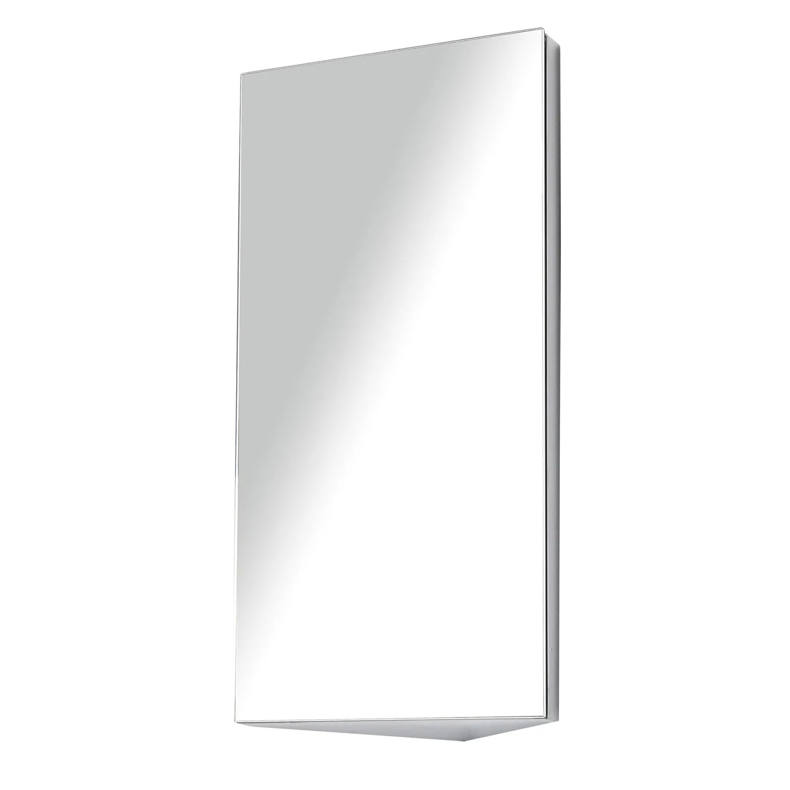 Wall mounted Stainless Steel Bathroom Corner Mirror Storage Cabinet Single Door 300mm W