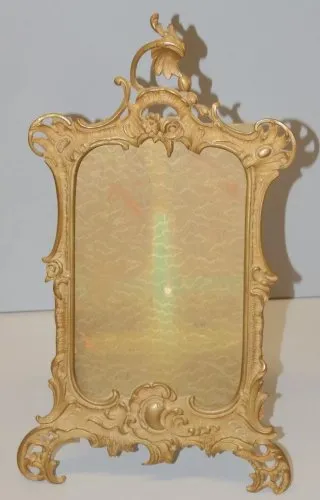 -JOLI CADRE ART NOUVEAU en BRONZE sans Verre PHOTO MINIATURE déco Vitrine  D