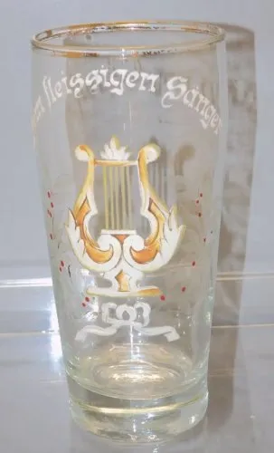 -JOLI RARE VERRE A BIERE DEM FLEISSIGEN SÄNGER VERRE émail COLLECTION BISTROT D