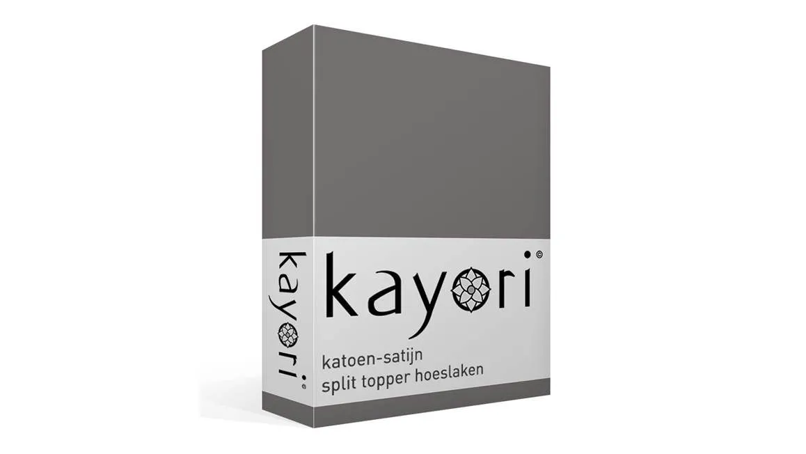 Kayori Edo drap housse surmatelas TR satin anthracite
