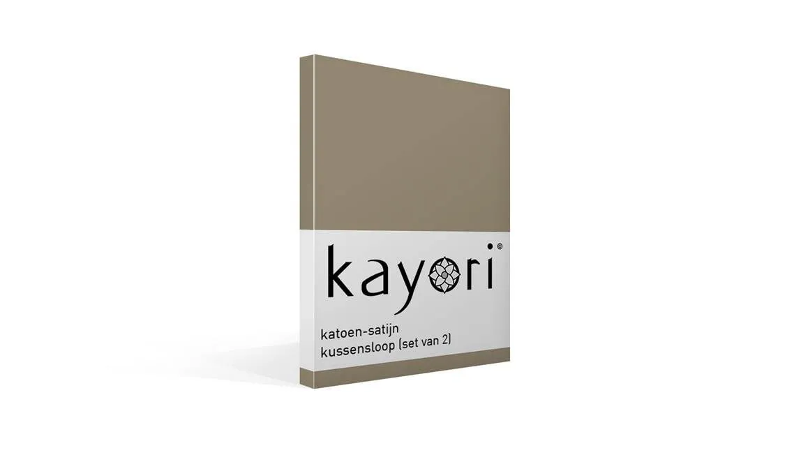 Kayori Edo taies d'oreiller satin (lot de 2) kaki