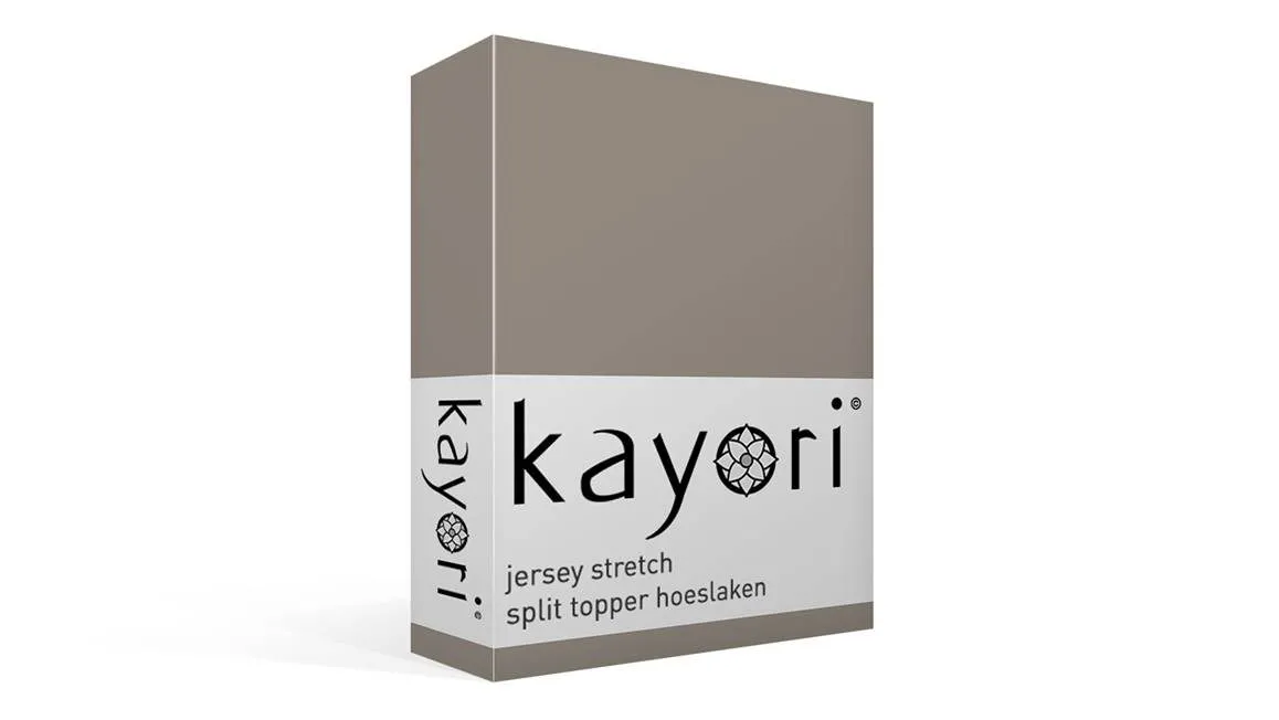 Kayori Shizu drap-housse surmatelas TR jersey stretch taupe