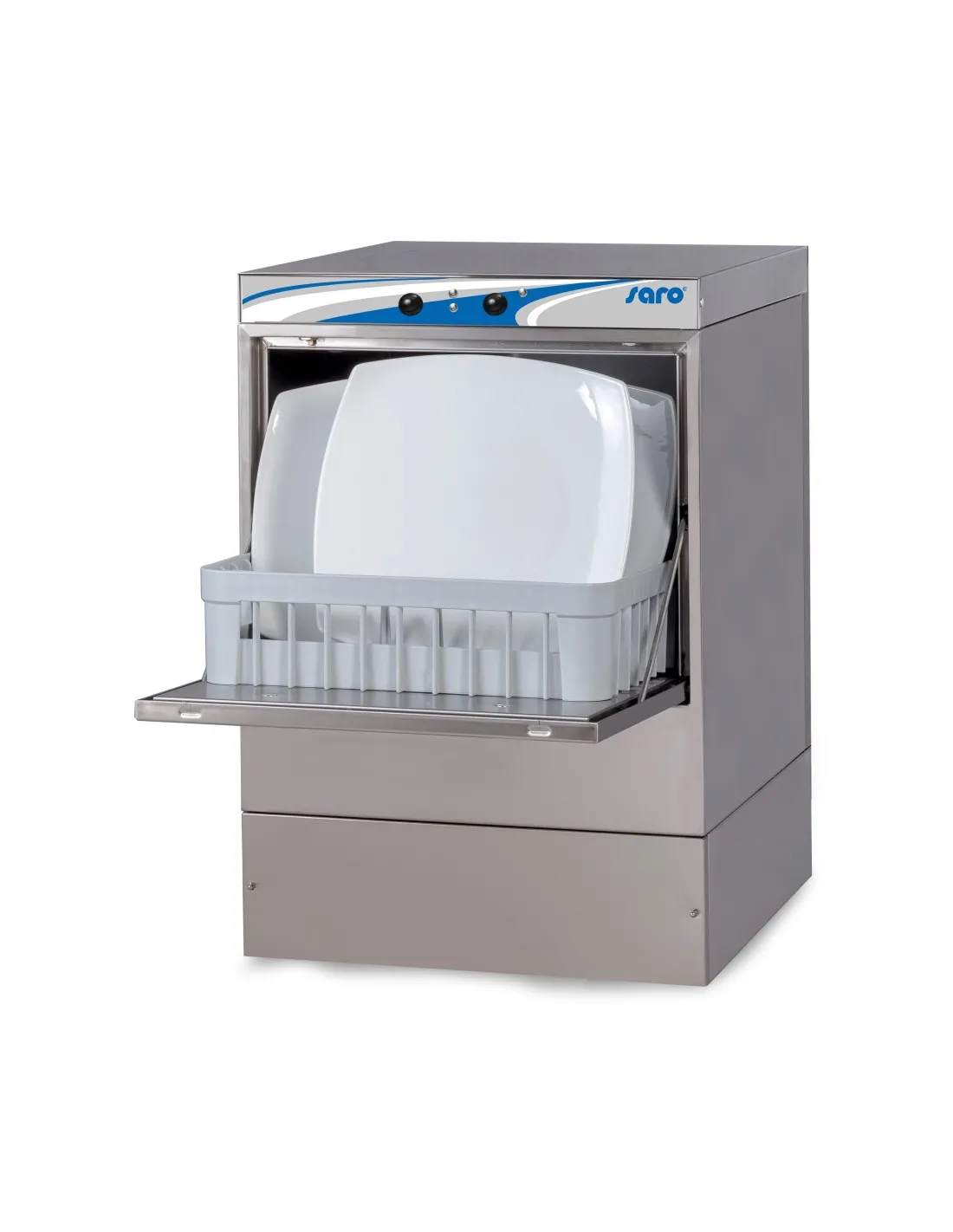 LAVE-VAISSELLE COMMANDES ELECTROMECANIQUES PANIER 400X400. AVEC POMPE DE VIDANGE ET DETERGENT AVEC POMPE DE RINCAGE HYDRAULIQUE