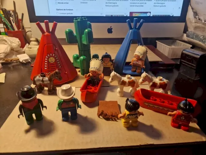LEGO DUPLO Western, Le camp des indiens + 2 cow boys