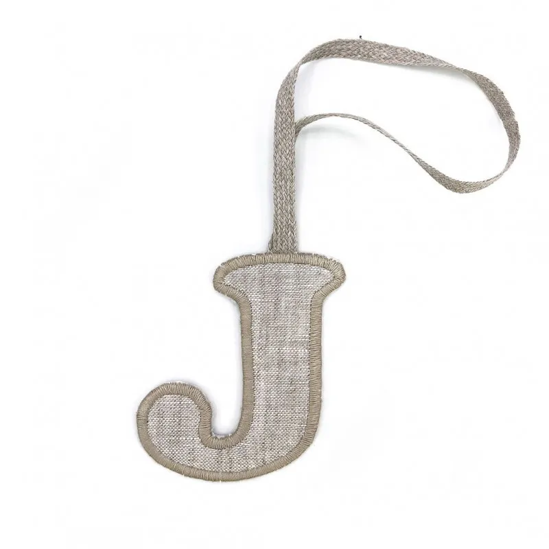 lettre j 100% linen