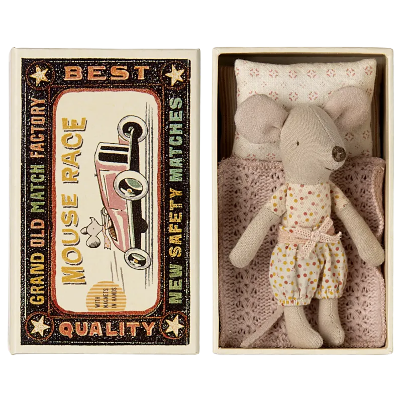 little sister mouse in matchbox