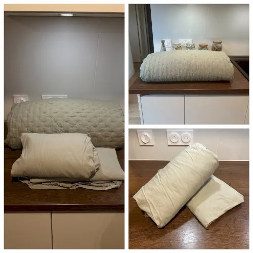 Lot de Literie et Rangement : Couette Matelassée Zara Home, Ensemble Drap-Housse et Drap Plat Zara Home