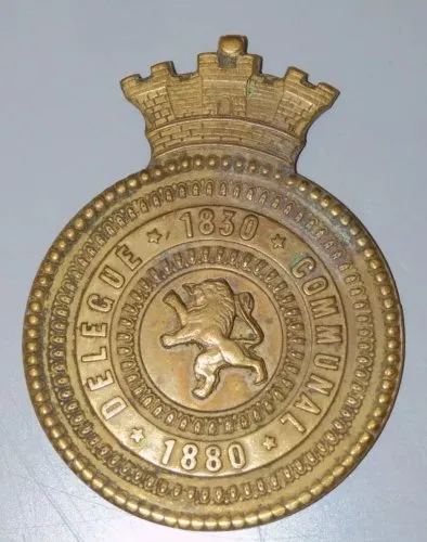 -MEDAILLE PENDENTIF BELGE BRONZE DELEGUE COMMUNAL 1830/80 BRUXELLES ANT FISCH