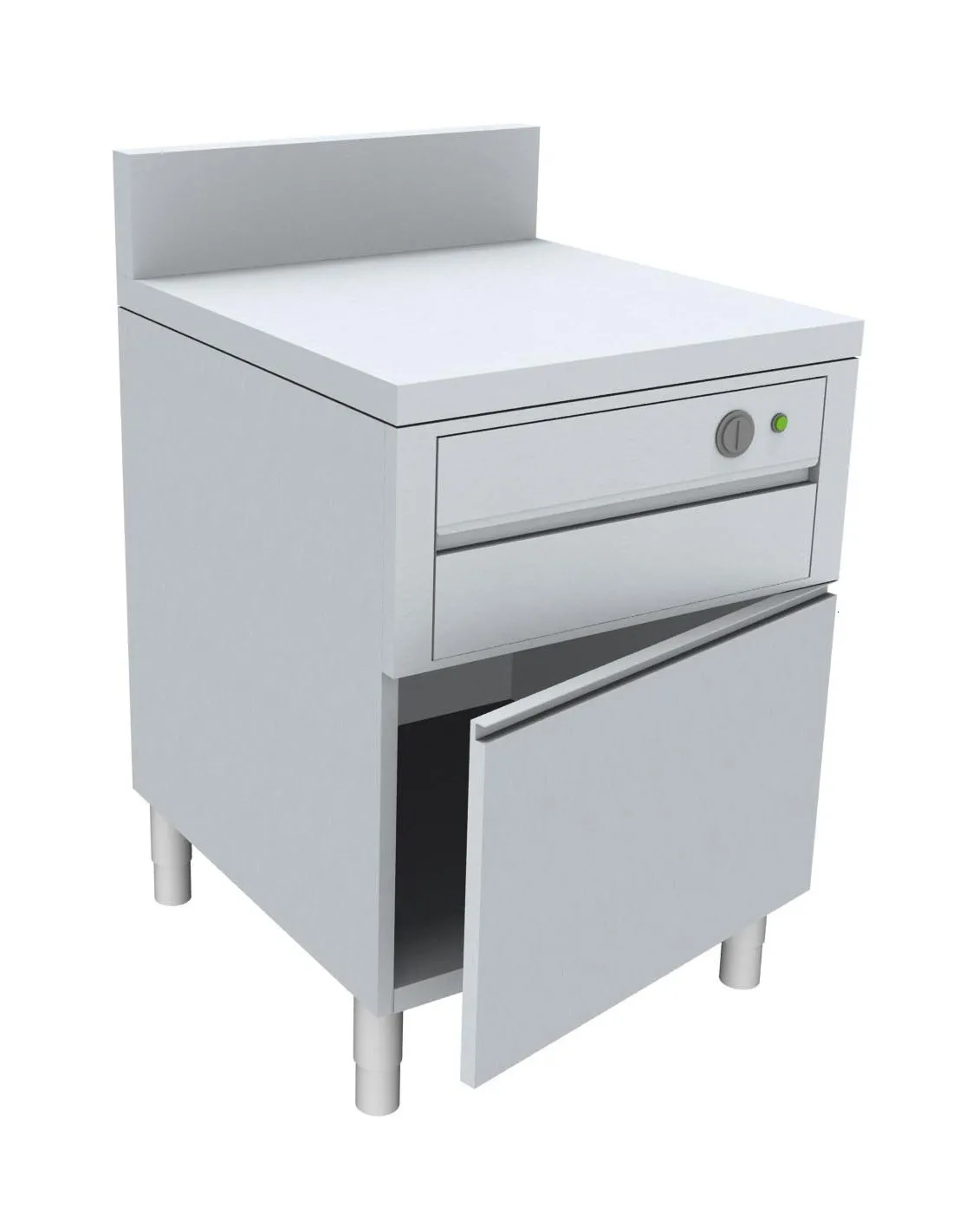 MEUBLE AVEC TIROIR DE DESINFECTION UV POUR 20 COUTEAUX. 1 PORTE BATTANTE L (en mm) : 600 - P (en mm) : 800 H (en mm) : 850