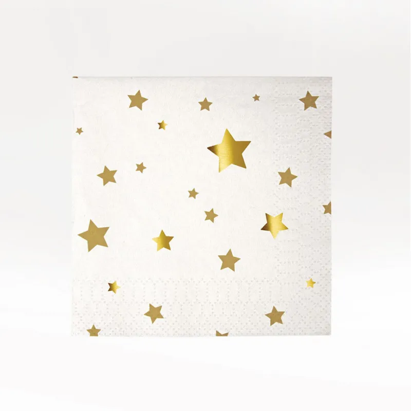 mini-serviettes papel gold stars