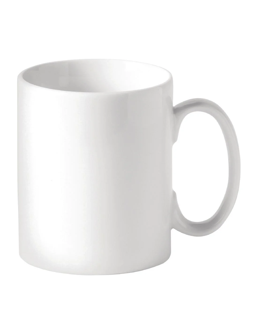 Mugs à bords droits blancs Utopia Titan 340 ml (lot de 48)