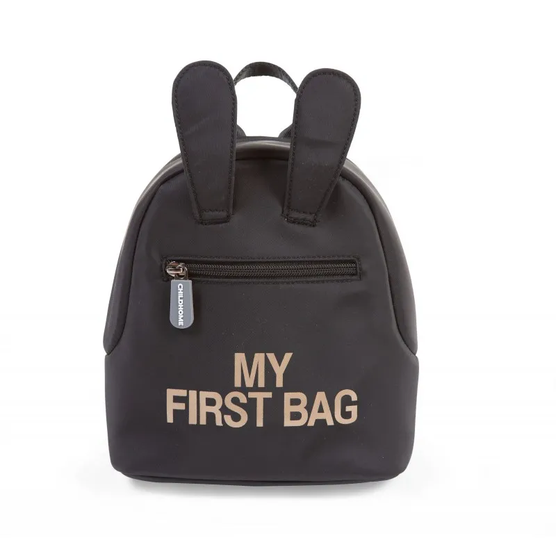 my first bag children's backpack - black and gold
