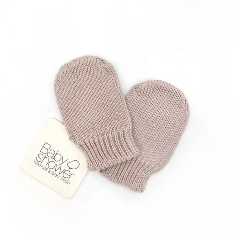 baby mittens tricot nude