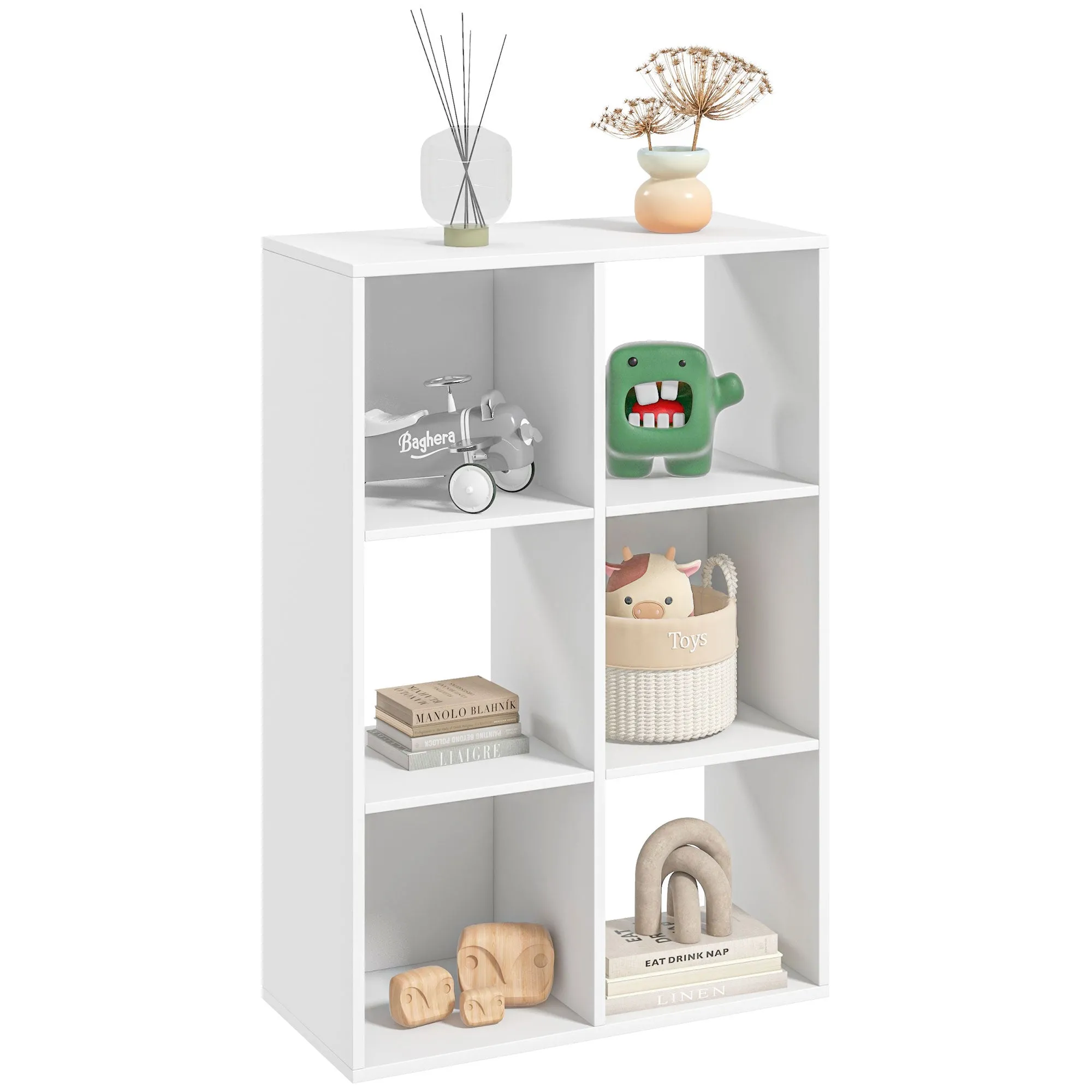 6-Cube Bookshelf White