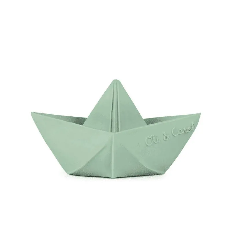 oli & carol origami boat mint bath teether