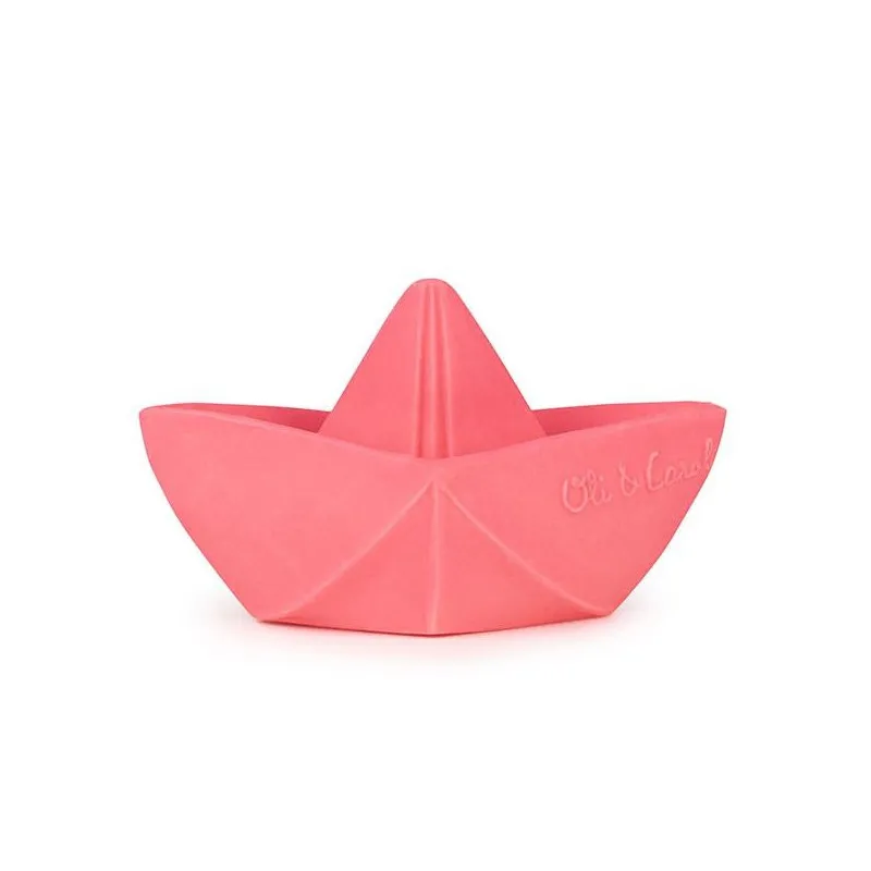 oli & carol origami boat pink bath teether