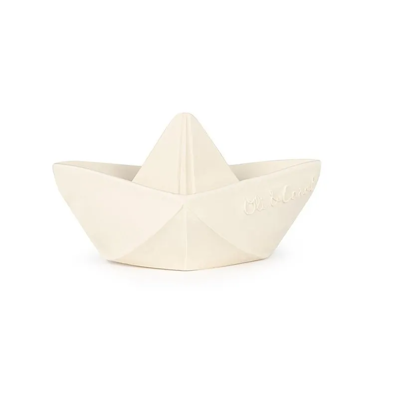 oli & carol origami boat white bath teether
