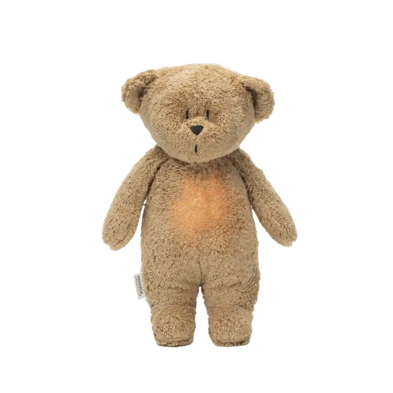 organic moonie teddy light-sound capuccino natur bear