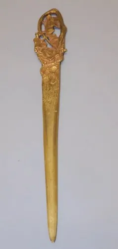 -OUVRE LETTRES BRONZE ART NOUVEAU signé RISCHMANN COLLECTION Déco BUREAU   D