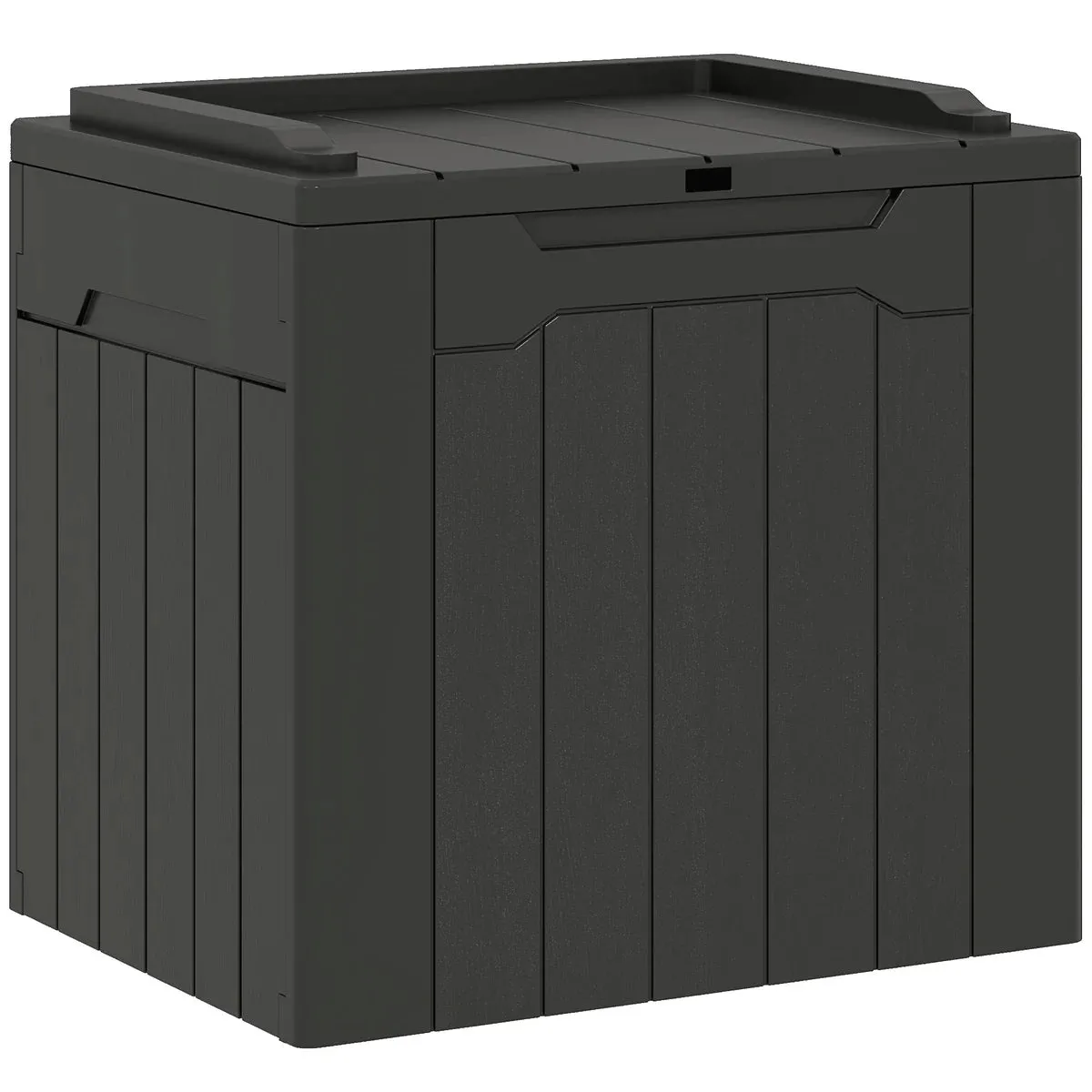 107 L Plastic Storage Chest Charcoal Grey with Lid