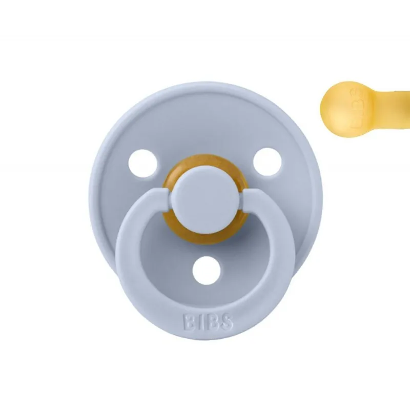 pacifier bibs color round dusty blue 0-6m