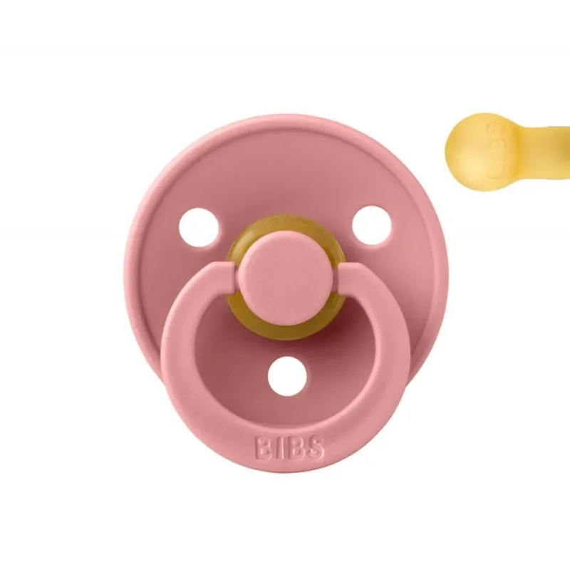 pacifier bibs color round dusty pink 0-6m