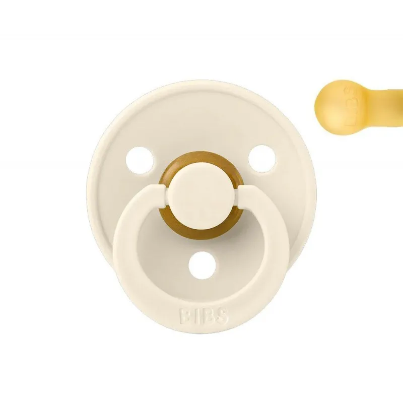 pacifier bibs color round ivory 0-6m