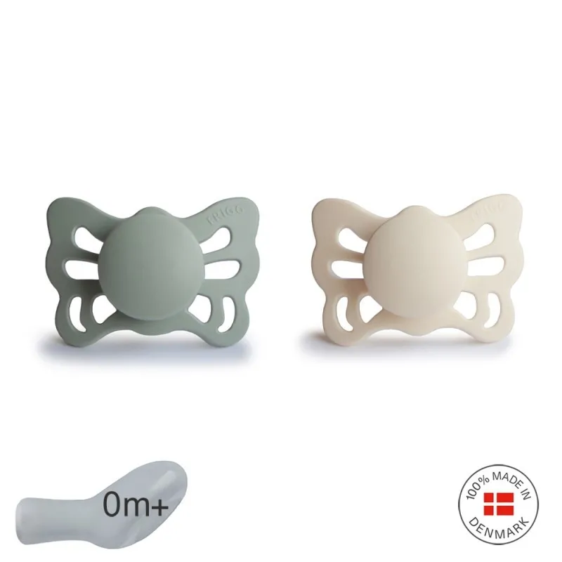 pack 2 chupetes anatómico silicona frigg butterfly sage/cream