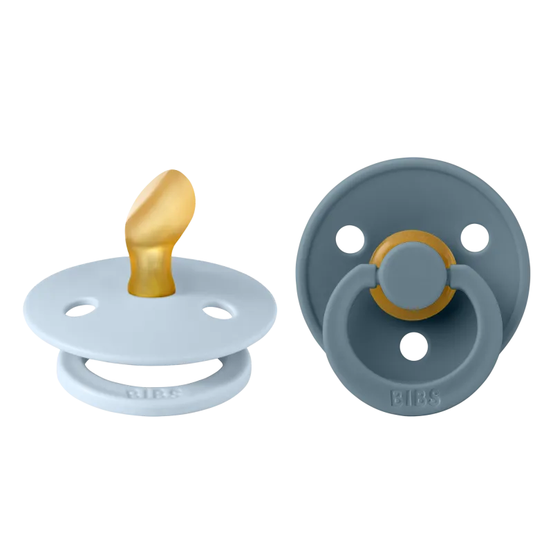 pack 2 chupetes bibs anatomic baby blue/steel blue +6m