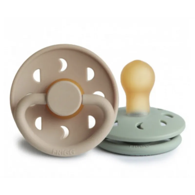 pack 2 pacifier frigg moon phase croissant - sage