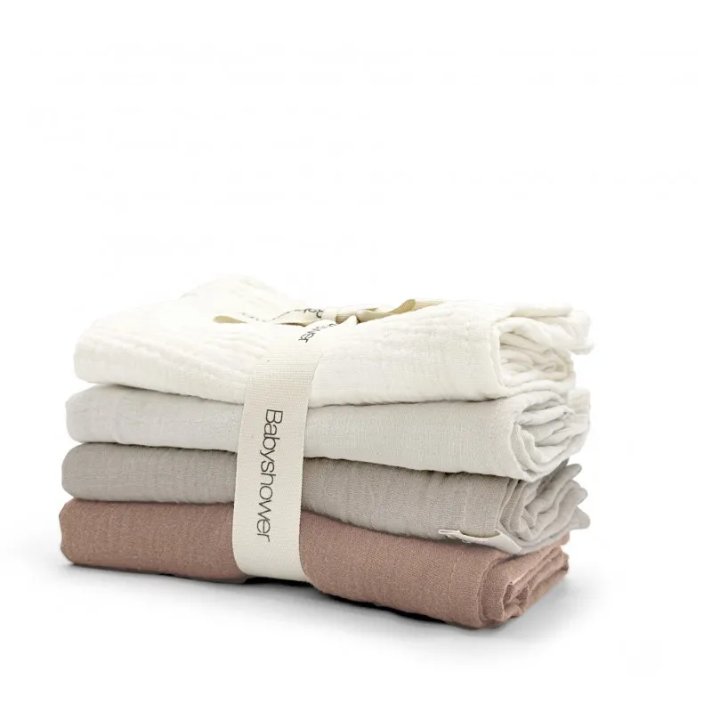 pack 4 muselinas little colors latte