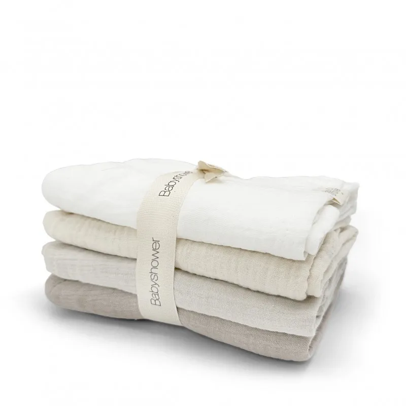 pack 4 muselinas little colors ivory