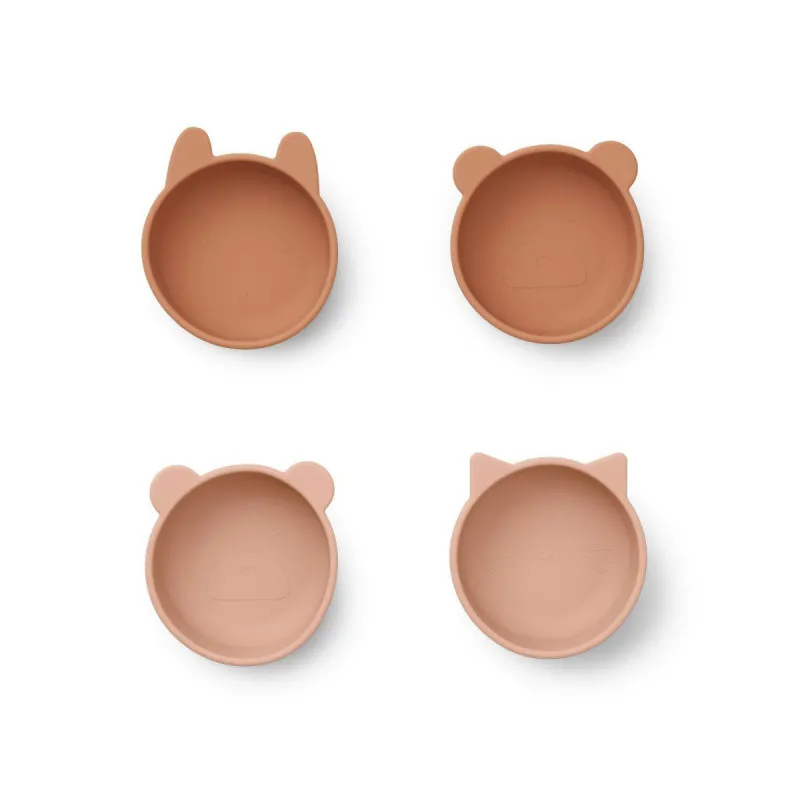 pack de 4 bols en silicone iggy tuscany rose mix
