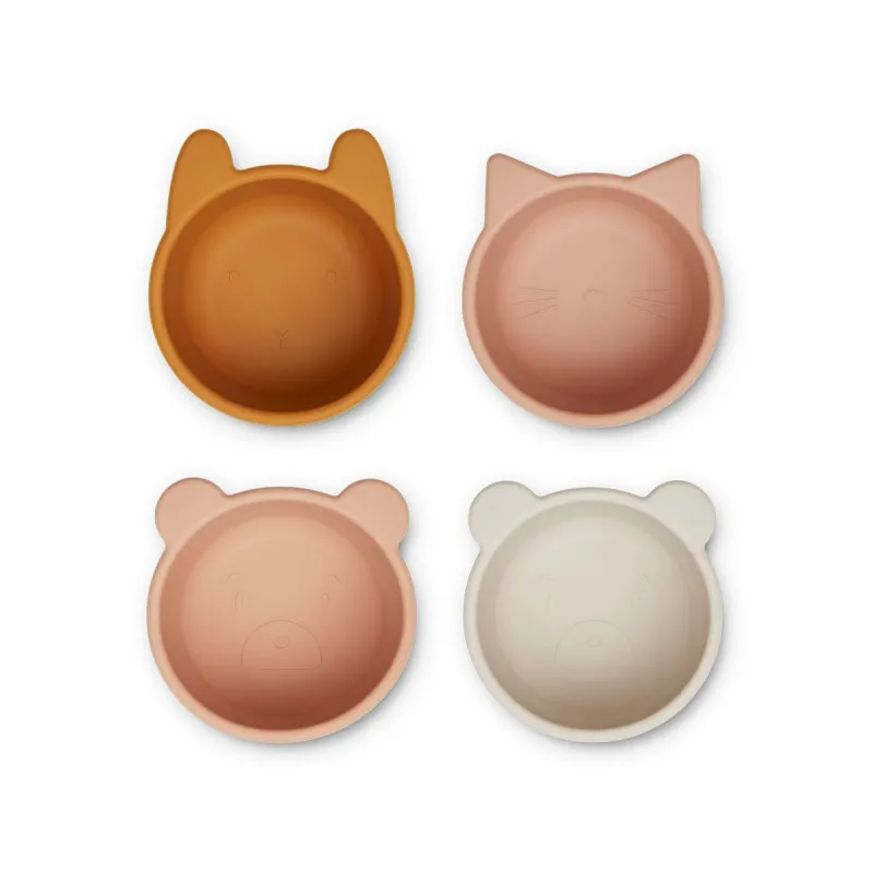 pack de 4 bols en silicone malene liewood pale tuscany multi mix