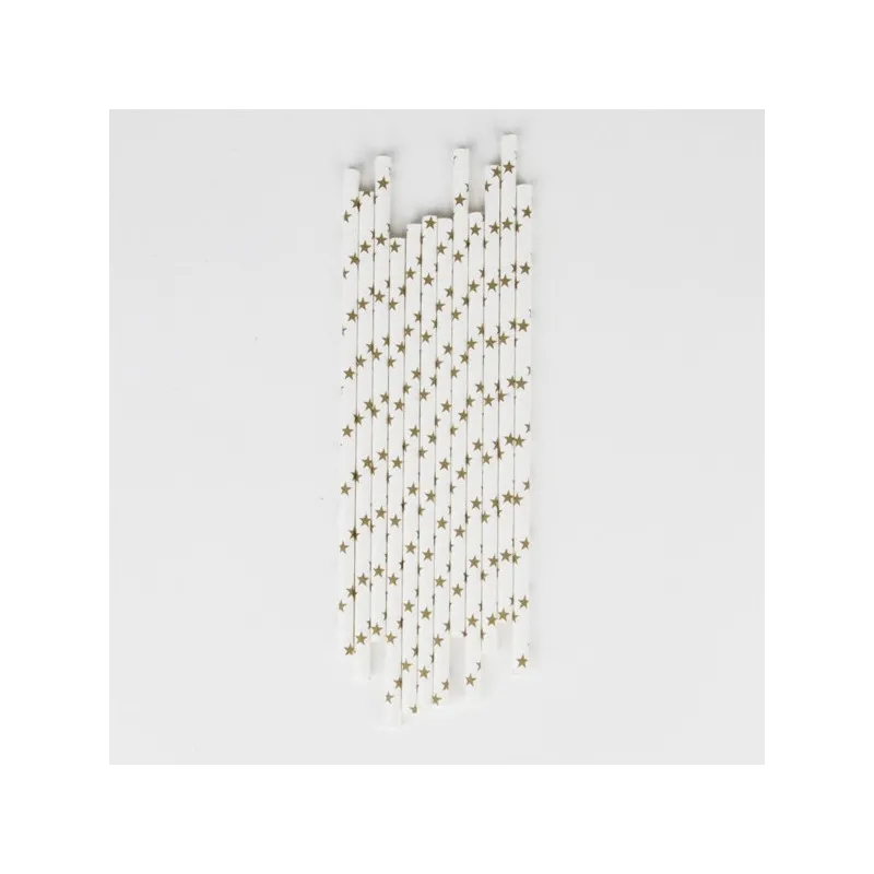 paille avec etoiles dorées