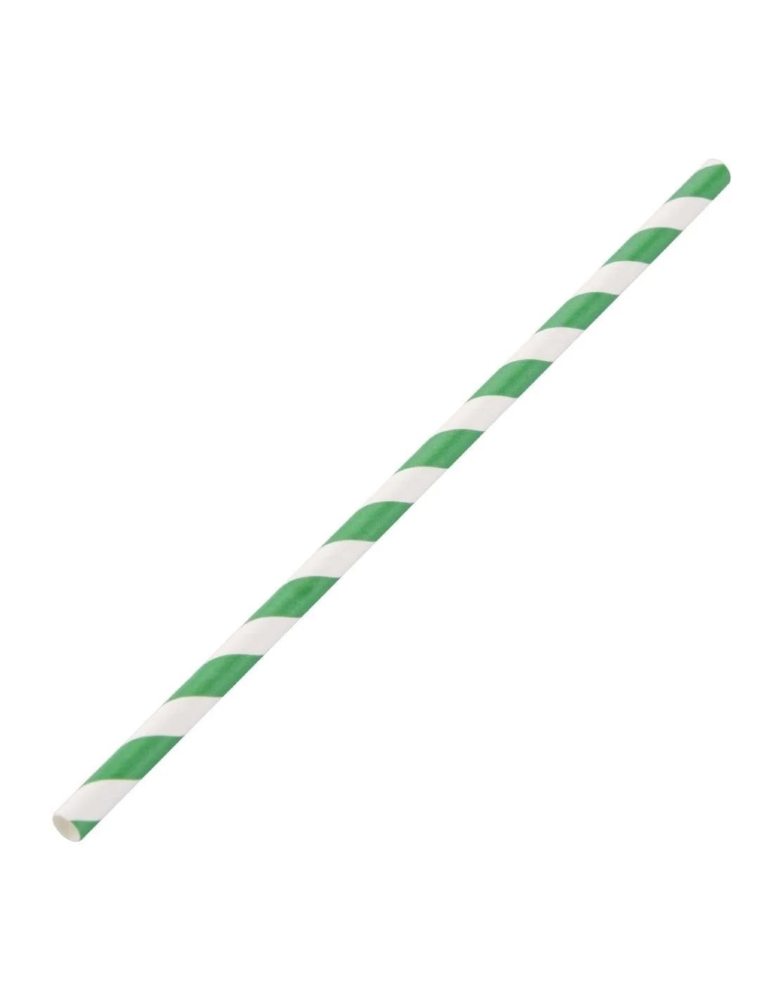 Pailles en papier compostables Fiesta Compostable rayées vert et blanc