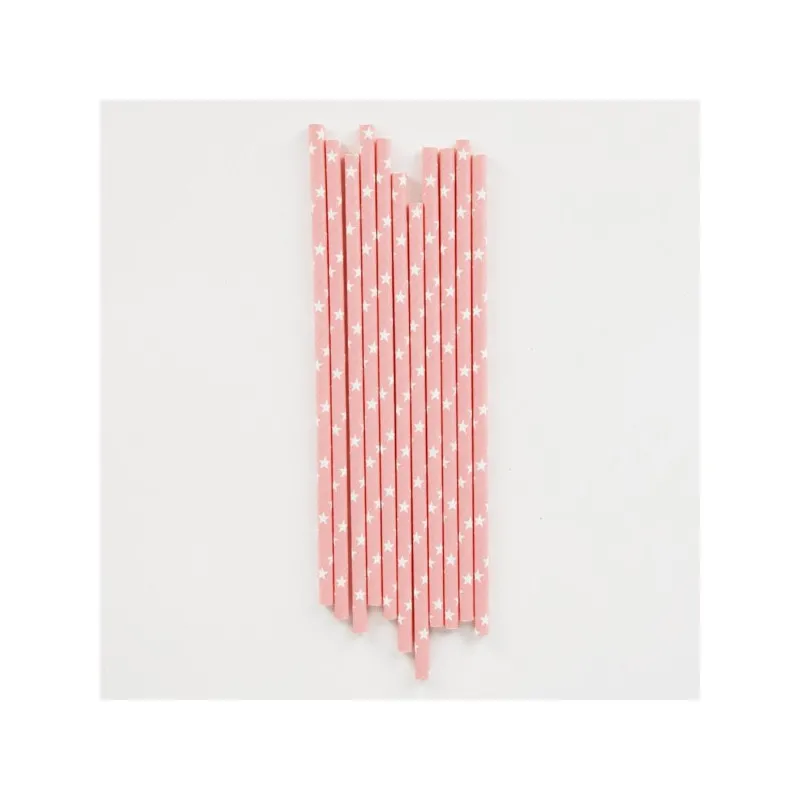paper straws pink stars