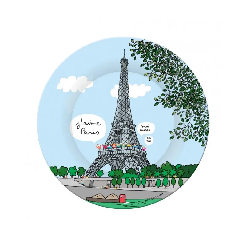 petit jour tour eiffel dessert plate