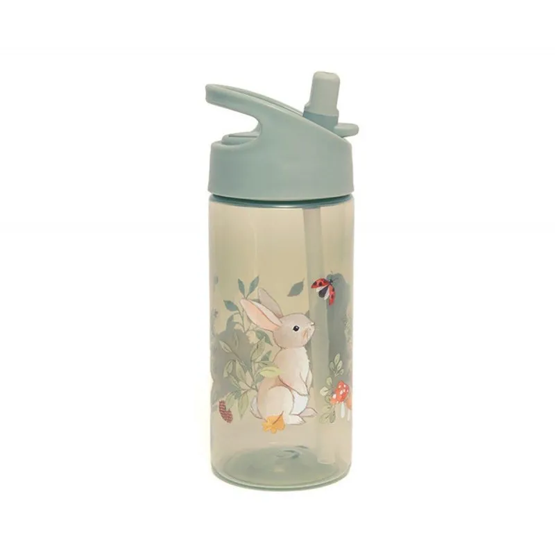 petit monkey bear and friends sage green bottle