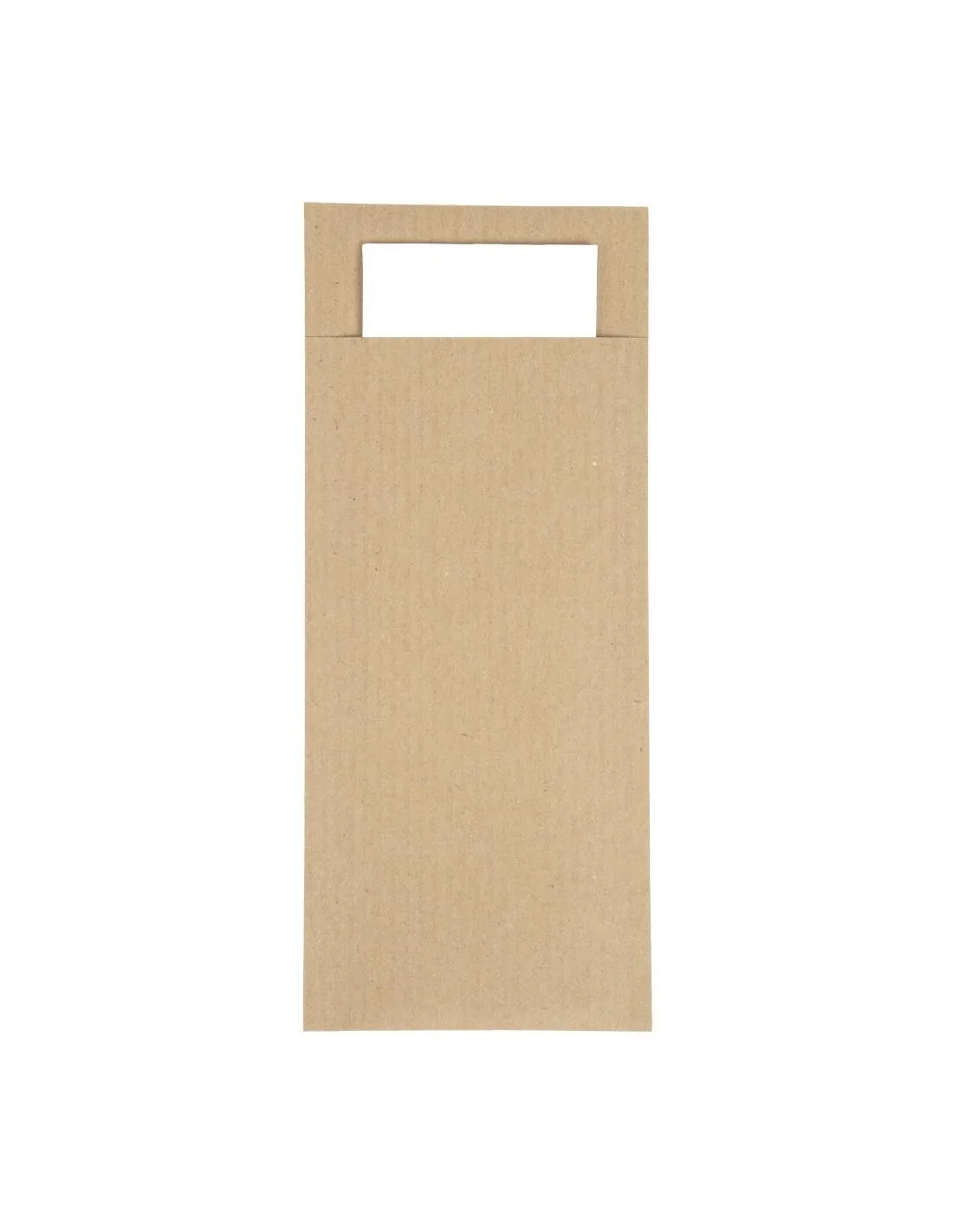 Pochettes à couverts kraft avec serviette blanche Europochette (lot de 500)