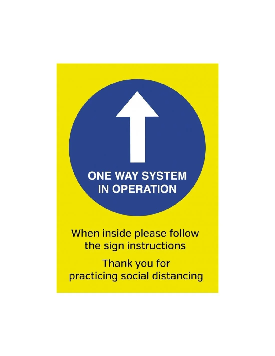 Poster A4 autocollant Sens de circulation