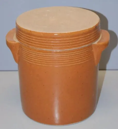 - POT COUVERT EN GRES ANCIEN IDEAL pour GROS SEL ou SEL FIN CUISINE Déco D