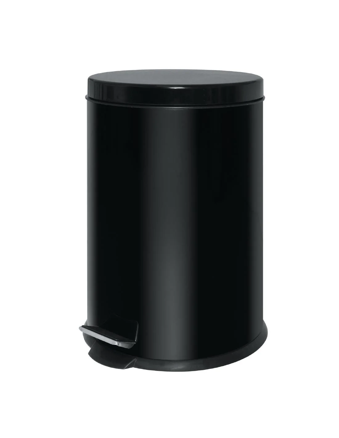 Poubelle à pédale en acier inoxydable noire 20L