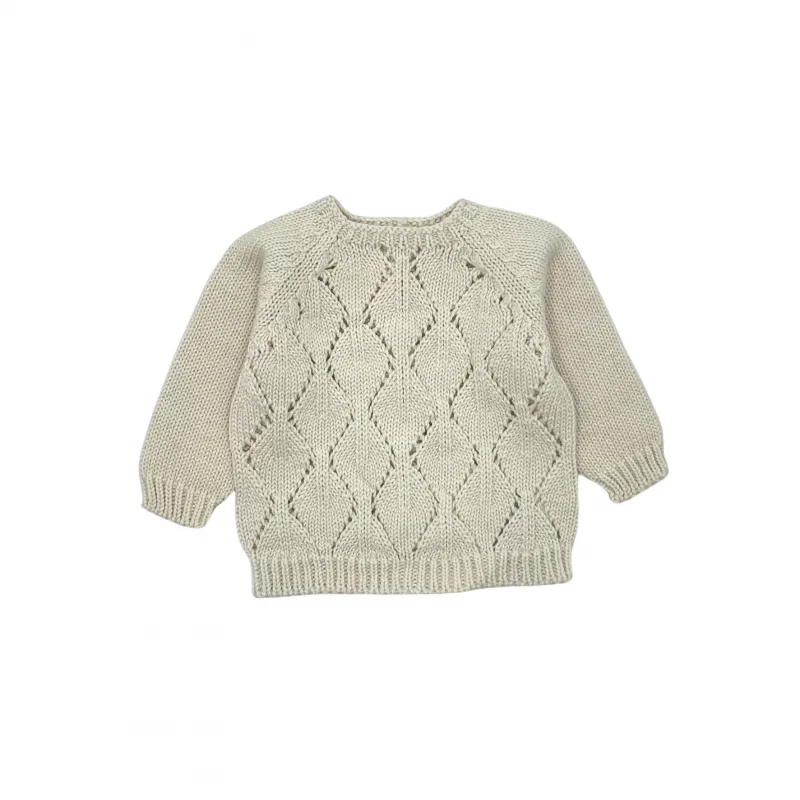 pull bébé maille ajourée li&me arian cream