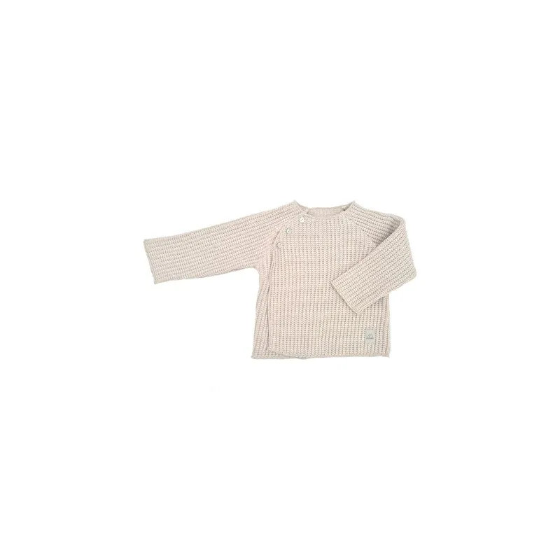pull naissance tricot beige
