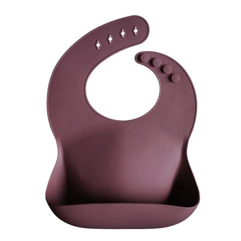 dusty rose mushie silicon bib