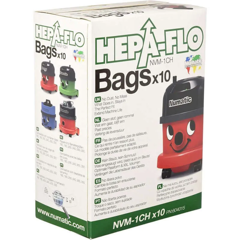 Sac Aspi HEPAFLO JEU DE 10 FILTRES 9 LITRES