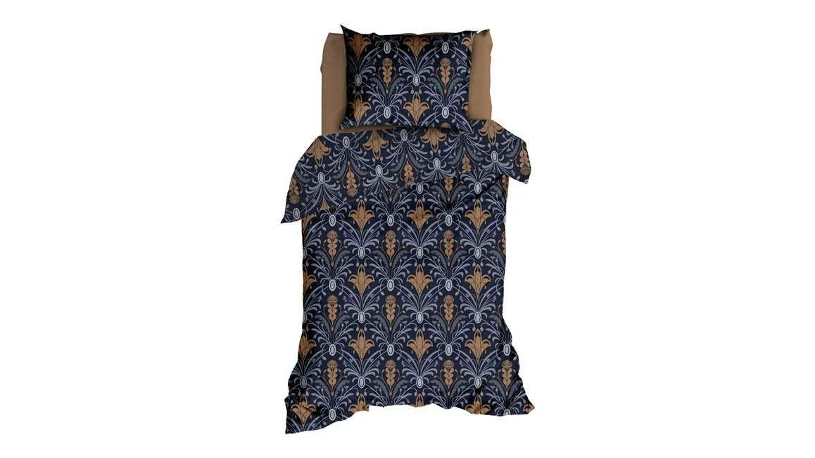 Satin d’Or Belgravia housse de couette bleu/terracotta